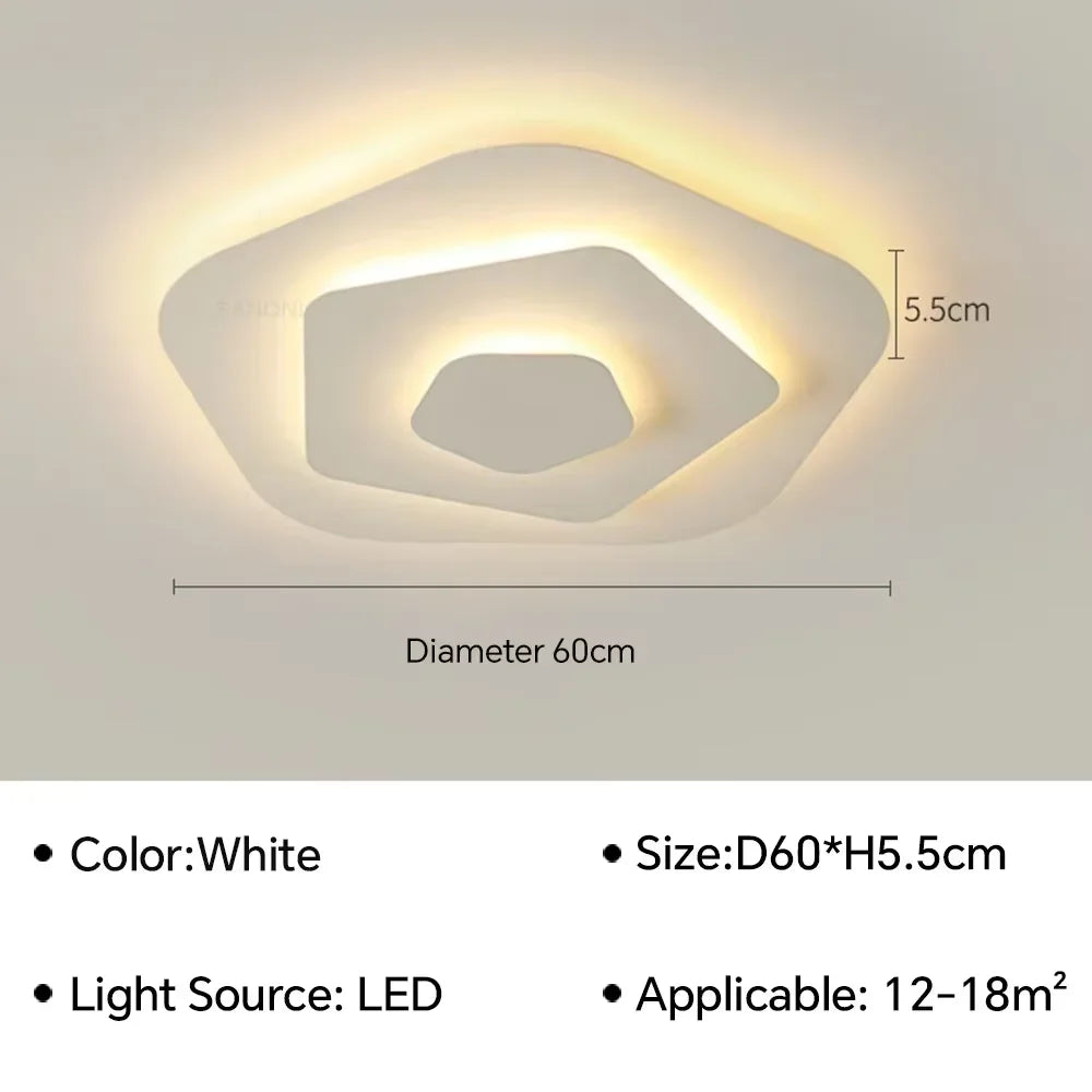 plafonnier led ultra mince spirale moderne nordique lumière blanc salon chambre
