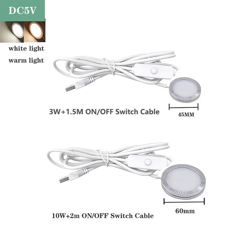 lampe led moderne 3w 10w usb dimmable blanc gris métallique rond lisse