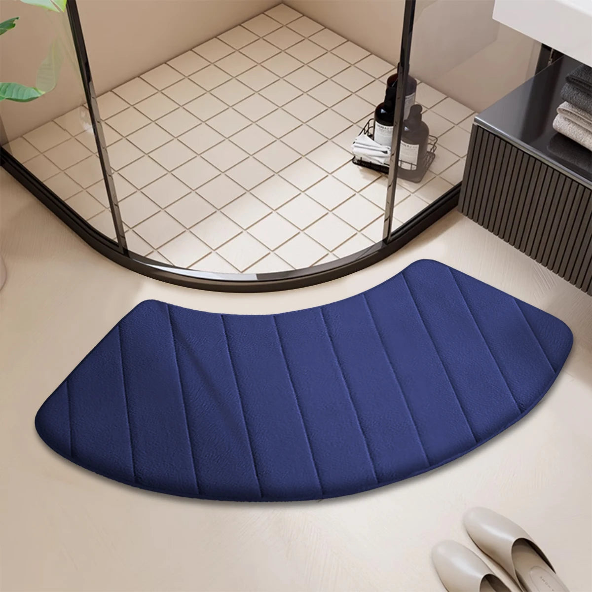 tapis bain gris texture douce motifs floraux moderne absorption polyester dimensions variées
