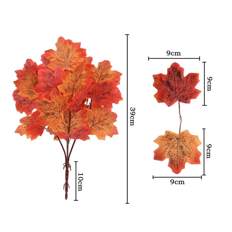 décoration maison feuilles automne rouge orange jaune naturel artificiel intérieur table festive halloween