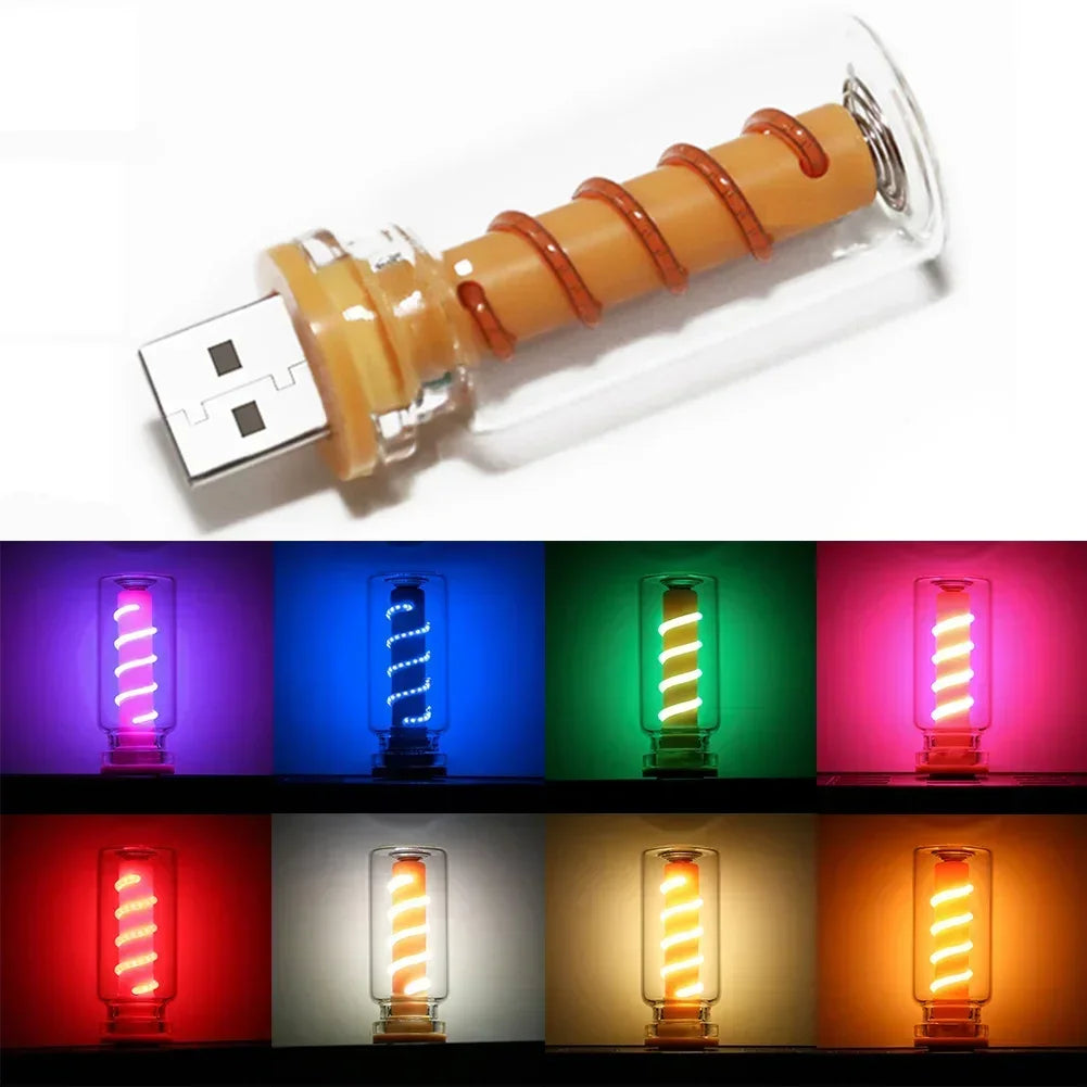 clé usb transparent spirale flexible lampe ambiance adhésive éclairage moderne veilleuse camping
