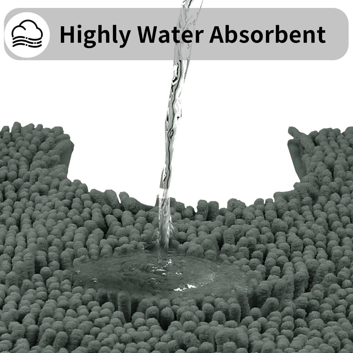 tapis bain moderne gris foncé bouclé absorbant salle bain pelucheux respectueux environnement