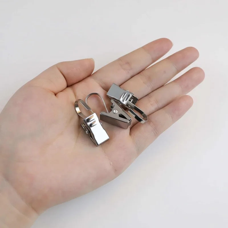 pinces tissu argentées modernes acier inoxydable 20pcs decoration intérieure