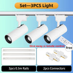Spot LED moderne 20W dimmable noir blanc télécommande clips fixations chambre cuisine