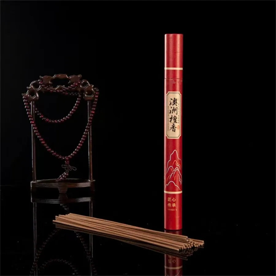 bâtonnets d'encens bois agarwood parfum aromatique traditionnel motif montagnes rouge bleu vert