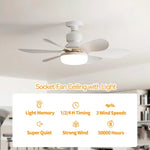 ventilateur led lumière blanc moderne télécommande 52cm 40w contemporain