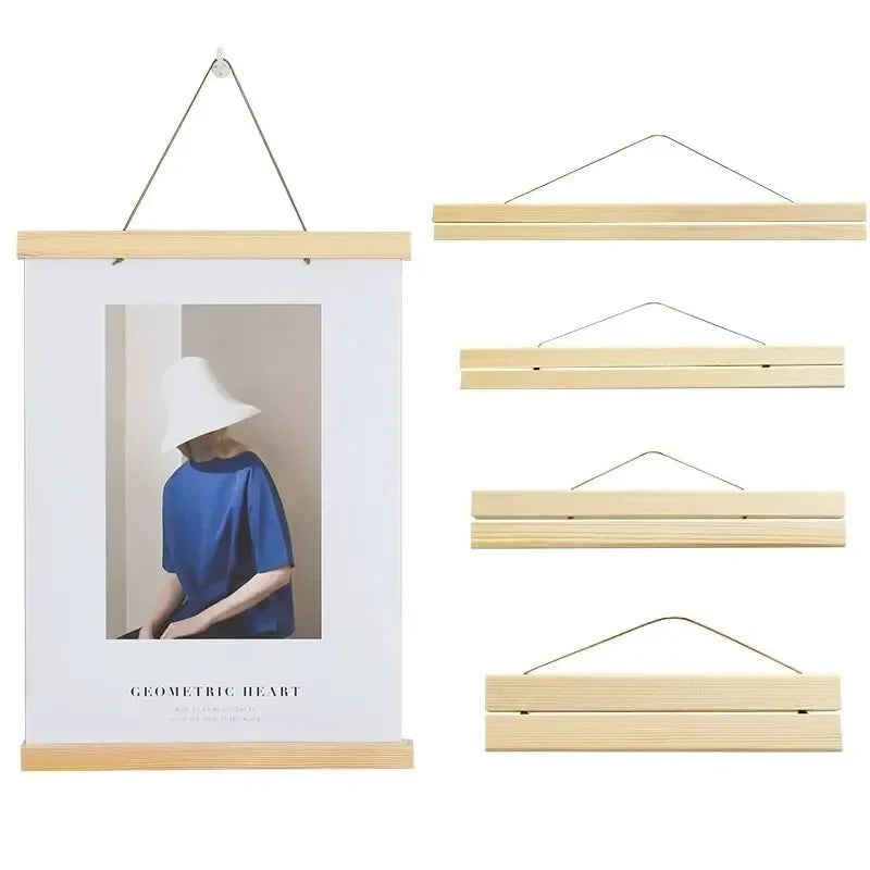 cadre bois moderne affiche photo suspension noir blanc 20cm 30cm 40cm 50cm