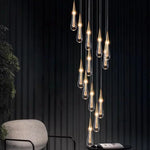 suspension lumineuse moderne cristal doré transparent gouttes verre led