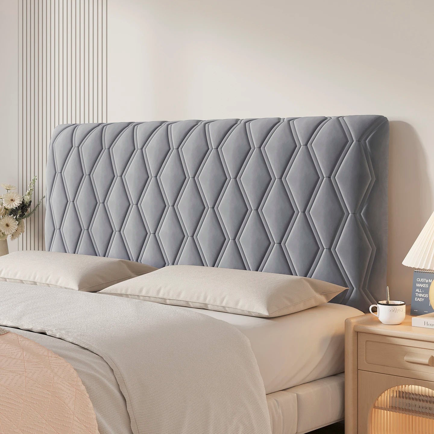 Détail texture velours housse de tête de lit Ombre Interieur