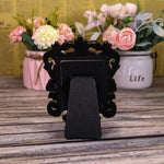 Cadre photo table noir or rose vintage baroque sculpté effet vieilli support pied
