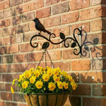 supports murals décoratifs oiseau feuilles fleurs noires rouges suspendus extérieur patio balcon