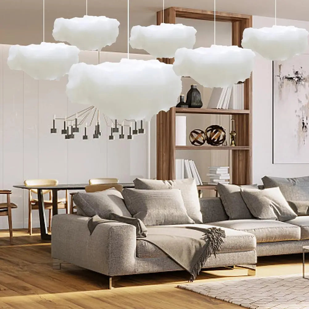 nuages blancs suspendus coton doux décoration mariage anniversaire diy led enfants romantique aérien
