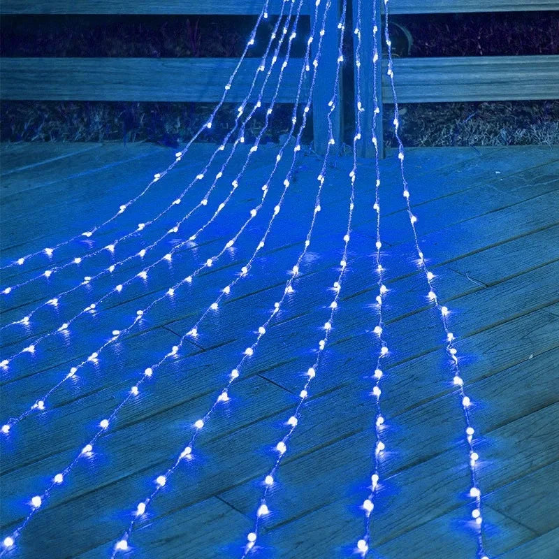 guirlande lumineuse noël multi couleur blanc chaud bleu filet led moderne 3x3m 320leds