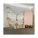 panneaux decoratifs mariage blanc or rose bleu texture geometrique fleurs blancs modernes
