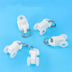 rideau roulette blanc moderne transparent anneaux métalliques auto fenetre batterie électronique 20pcs