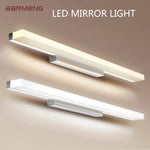 lampe miroir led blanche rectangulaire moderne salle bain chambre éclairage mural