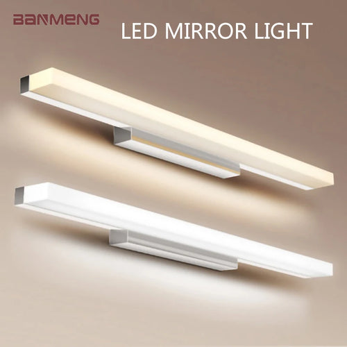 lampe miroir led blanche rectangulaire moderne salle bain chambre éclairage mural