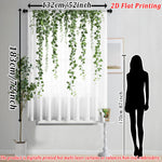 rideau fin imprimé lierre vert transparent bohème salon chambre maison tringle métallique