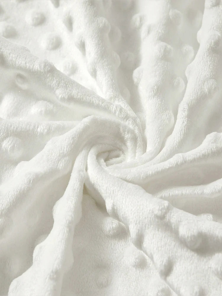 drap housse berceau rose clair gris clair texture points élastique doux moderne hiver enfant