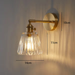 lampe murale moderne or transparent rayures interrupteur rotatif chambre entrée