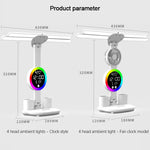 lampe rechargeable led moderne horloge ventilateur blanc multifonctionnelle tasses stylos rubik cube figurine chien