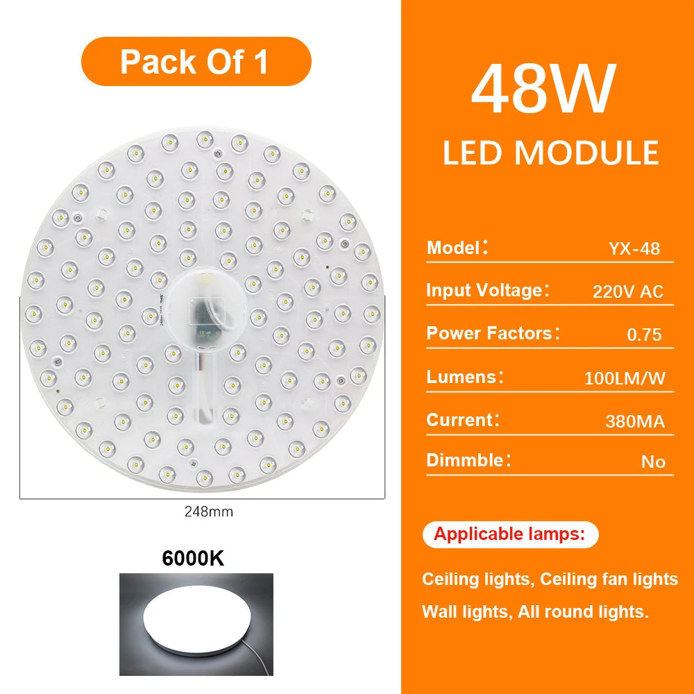 panneau led blanc moderne 285mm aimants télécommande câble alimentation 72w