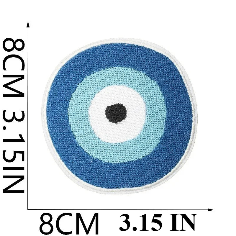 patch décoratif brodé orange marron rose bleu soleil corail oeil turc écologique coton polyester