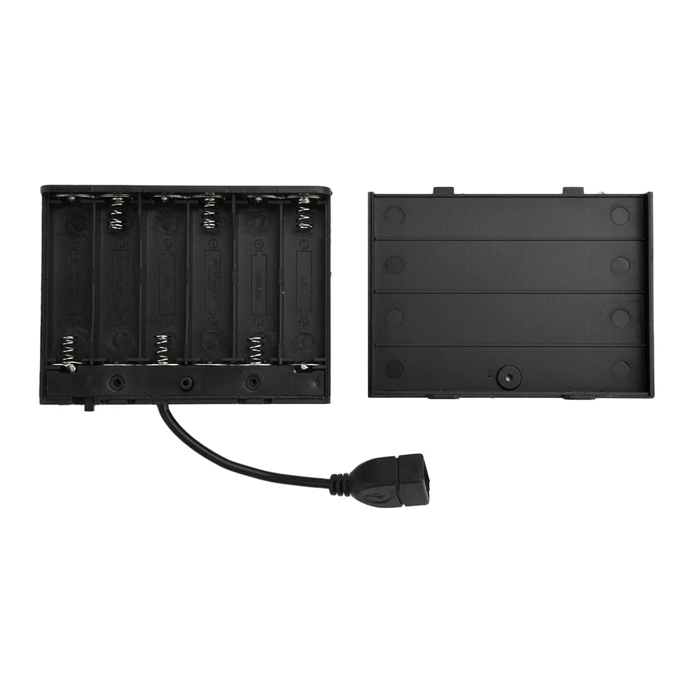 support batterie usb noir moderne batteries aa aaa compartiments mat
