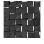 carreaux muraux adhésifs or moderne élégants carrés brillants 29.3cm 29.3cm noir argent