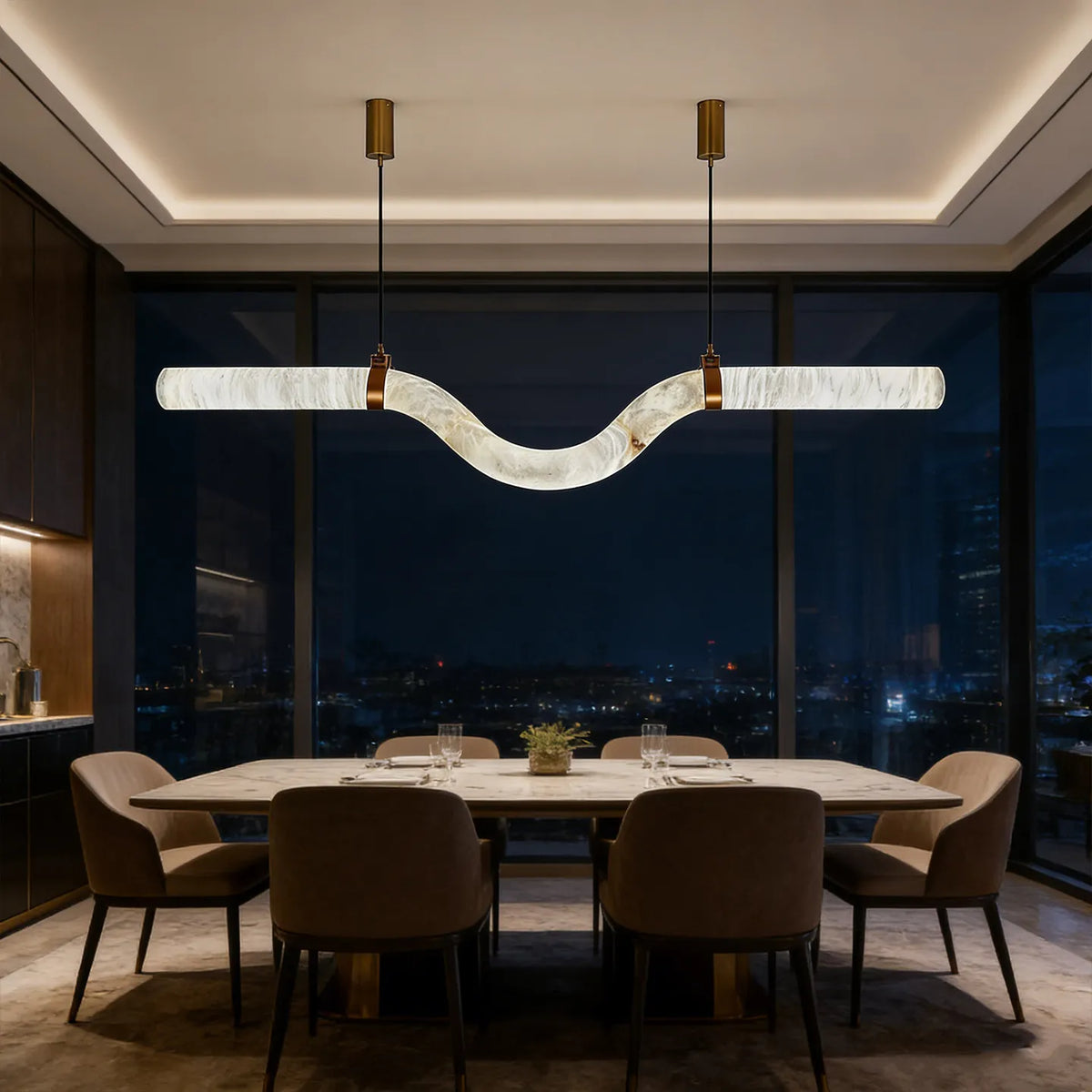 lampe suspendue marbrée moderne blanc doré 4500k 3000k 6000k chambre restaurant