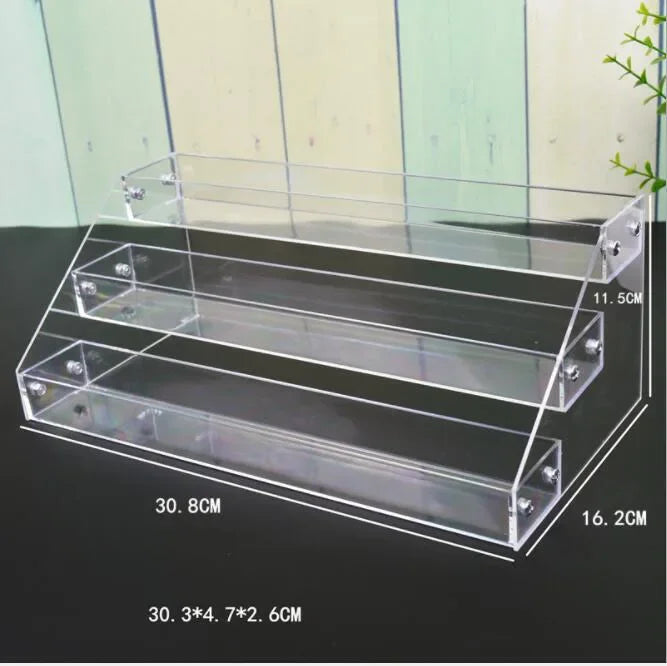 présentoirs cosmétiques transparents étagères réutilisables moderne supports vis fixés minimalistes