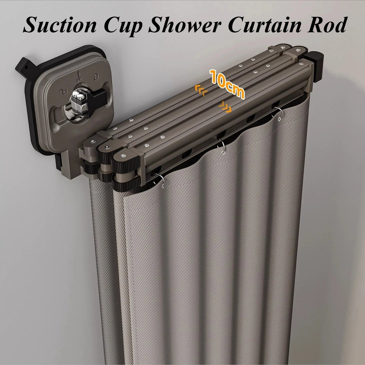 rideau douche pliable gris rayures vertical étanche antirouille moderne ventouse pliable sans adhésif