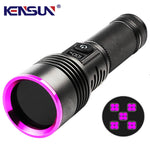 lampe torchon uv led rechargeable anti choc autodéfense affichage lcd texture anti glisse noire