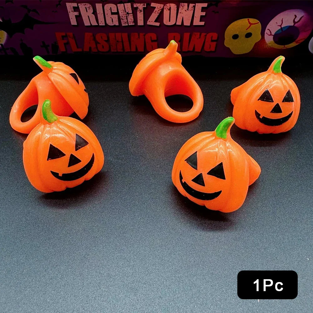 anneaux lumineux halloween araignées crânes citrouilles fantômes orange rose vert bleu noir blanc festive