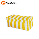coussin d'assise jardin rayures beige blanc moderne piscine extérieur housse fauteuil plage grande