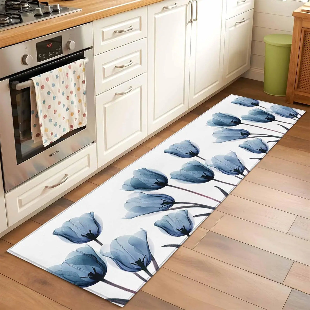 tapis moderne multicolore fleurs bleu papillons salon chambre cuisine decoration commercial extérieur salle bain