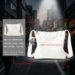 sac bandoulière toile blanc pikachu anime ours peluche grande capacité sac main
