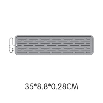 tapis drainage silicone gris moderne rainuré clips fixation cuisine vaisselle