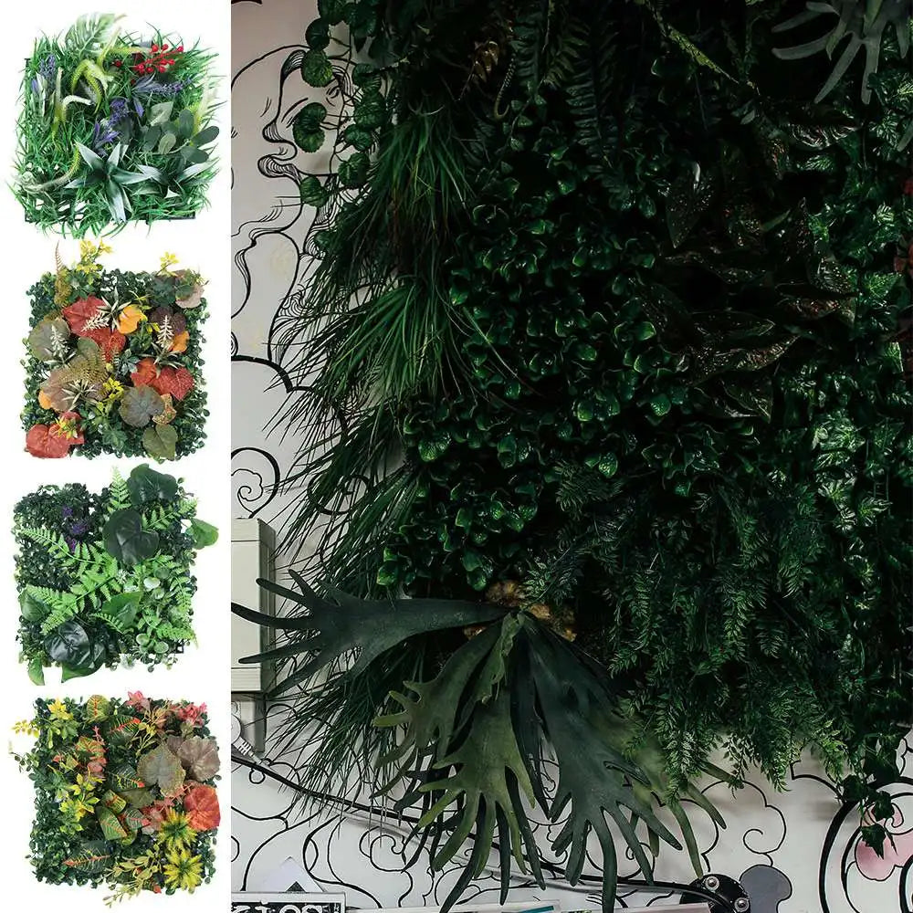 plantes artificielles murales feuilles vertes feuilles rouges clips naturel extérieur branche exposition
