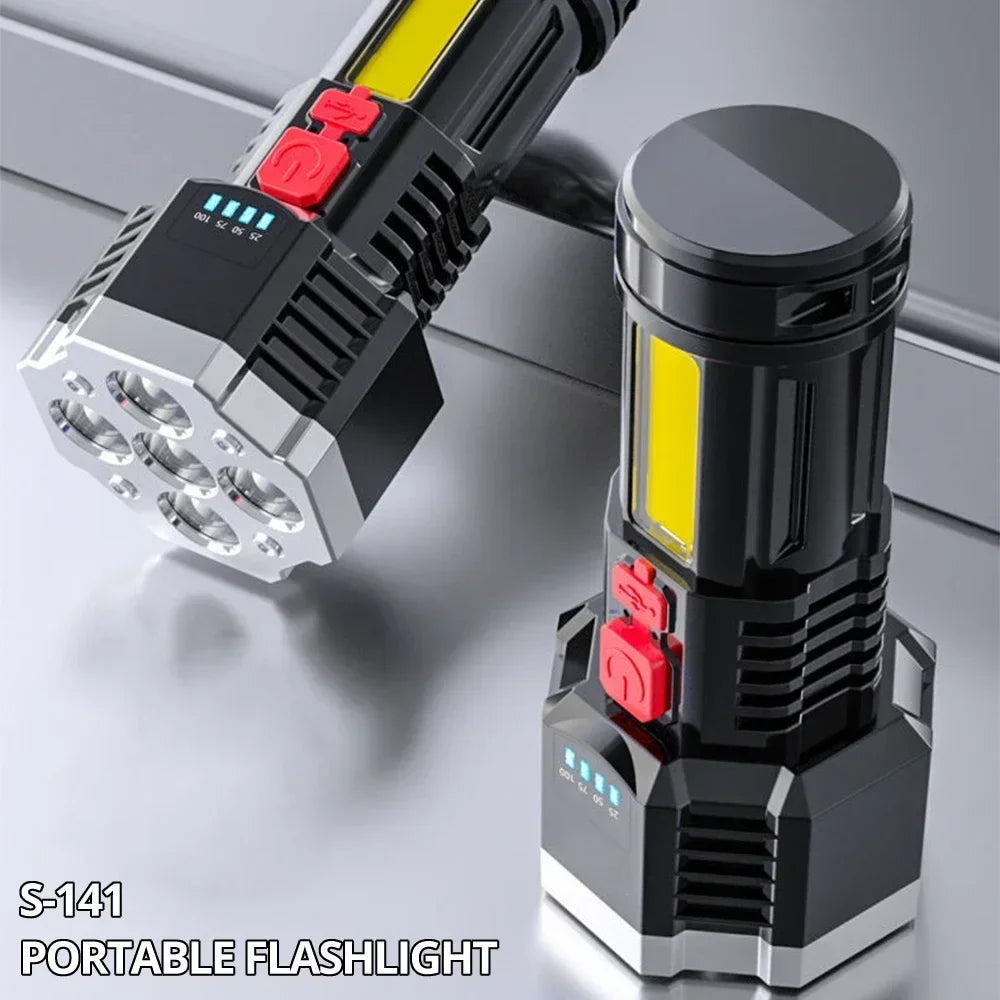 lampe torche led rechargeable leds cable usb moderne robuste camping