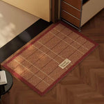 tapis moderne décoratif imperméable antidérapant bordure colorée spread the love extérieur entrée beige vert