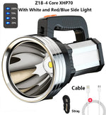 lampe torche rechargeable 100w led noire intense longue portée focale fixe moderne
