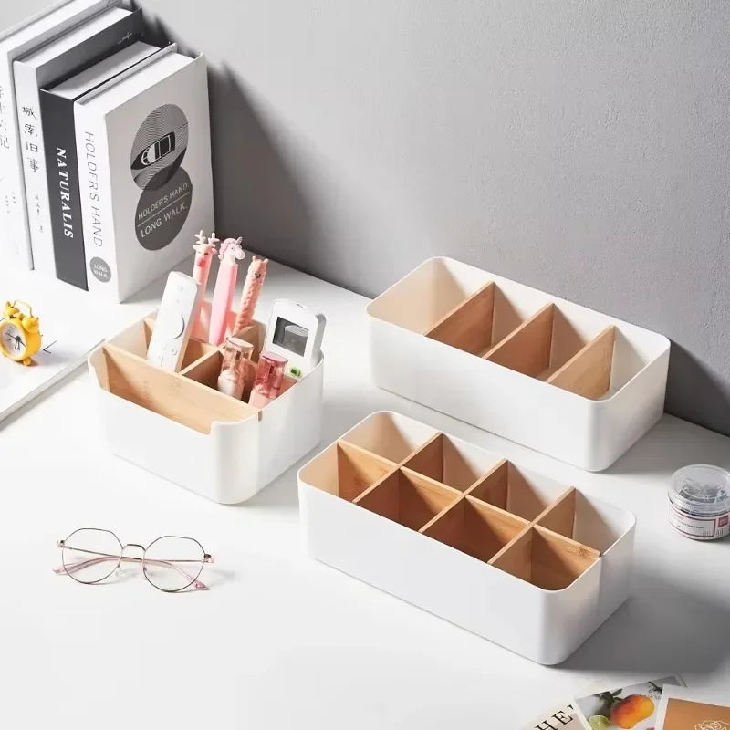 boîtes rangement blanc noir réutilisables respectueux environnement moderne minimaliste pochettes accessoires cosmétiques