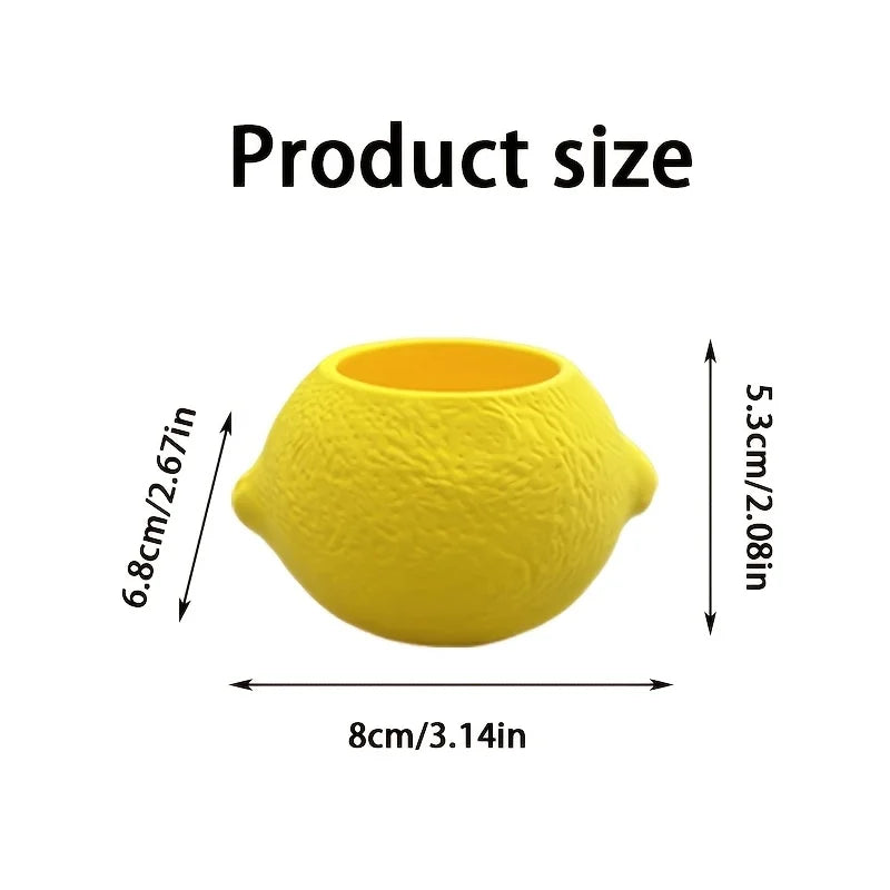 cache pot moderne plastique jaune texture citron plantes succulentes intérieur extérieur 6.8cm 5.3cm 8cm