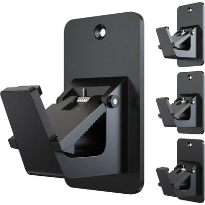 Supports adhésifs pour tringle à rideau sans perçage en couleur noir sur un mur blanc