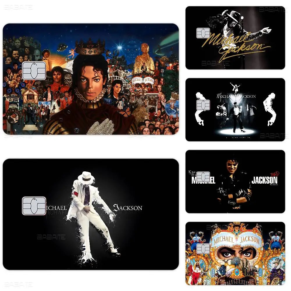 protection carte bancaire stickers michael jackson noir signature adhésifs réutilisables moderne waterproof echangement