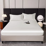 housses lit satinées blancs simples maison 120x200 150x200 180x200 200x220