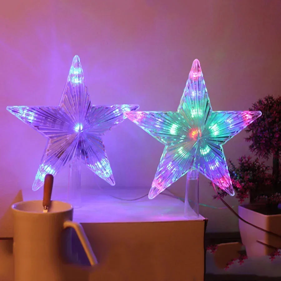 décoration multicolore étoiles lumineuses led transparentes moderne guirlande fête noël mariage