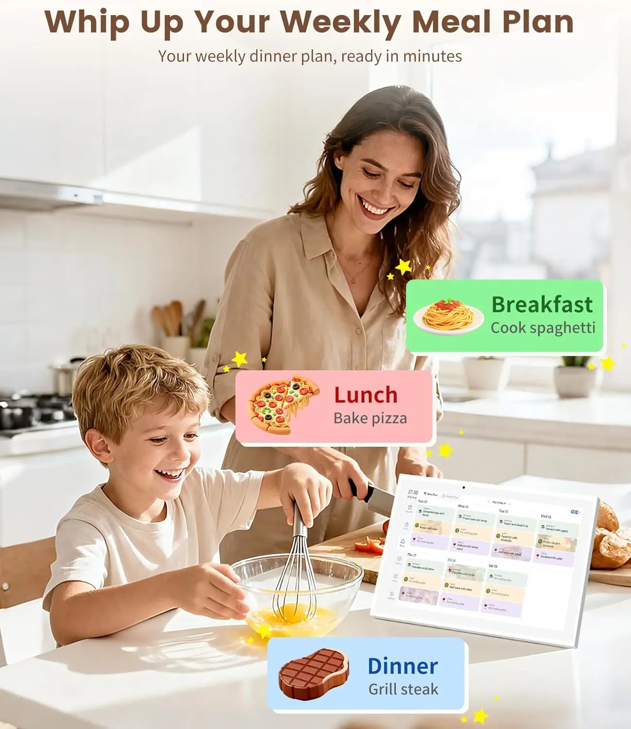 Calendrier familial sur écran tactile 10 pouces