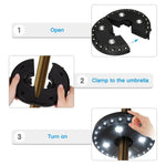 lampe solaire parasol led noir moderne modes luminosité clip auto rechargeableextérieurintérieur